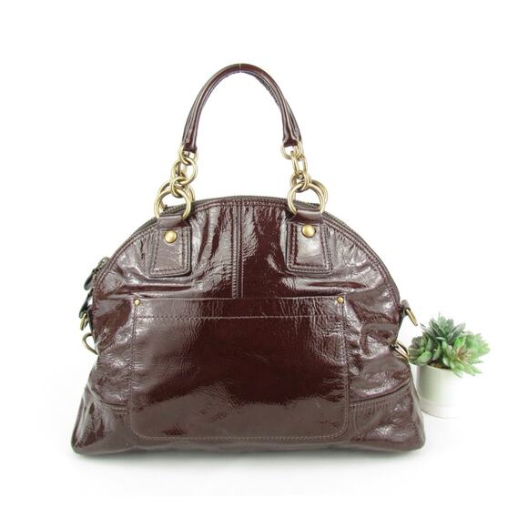 Coach Legacy Francine Chocolate Brown Patent Leather Bag - Picture 3 of 7
